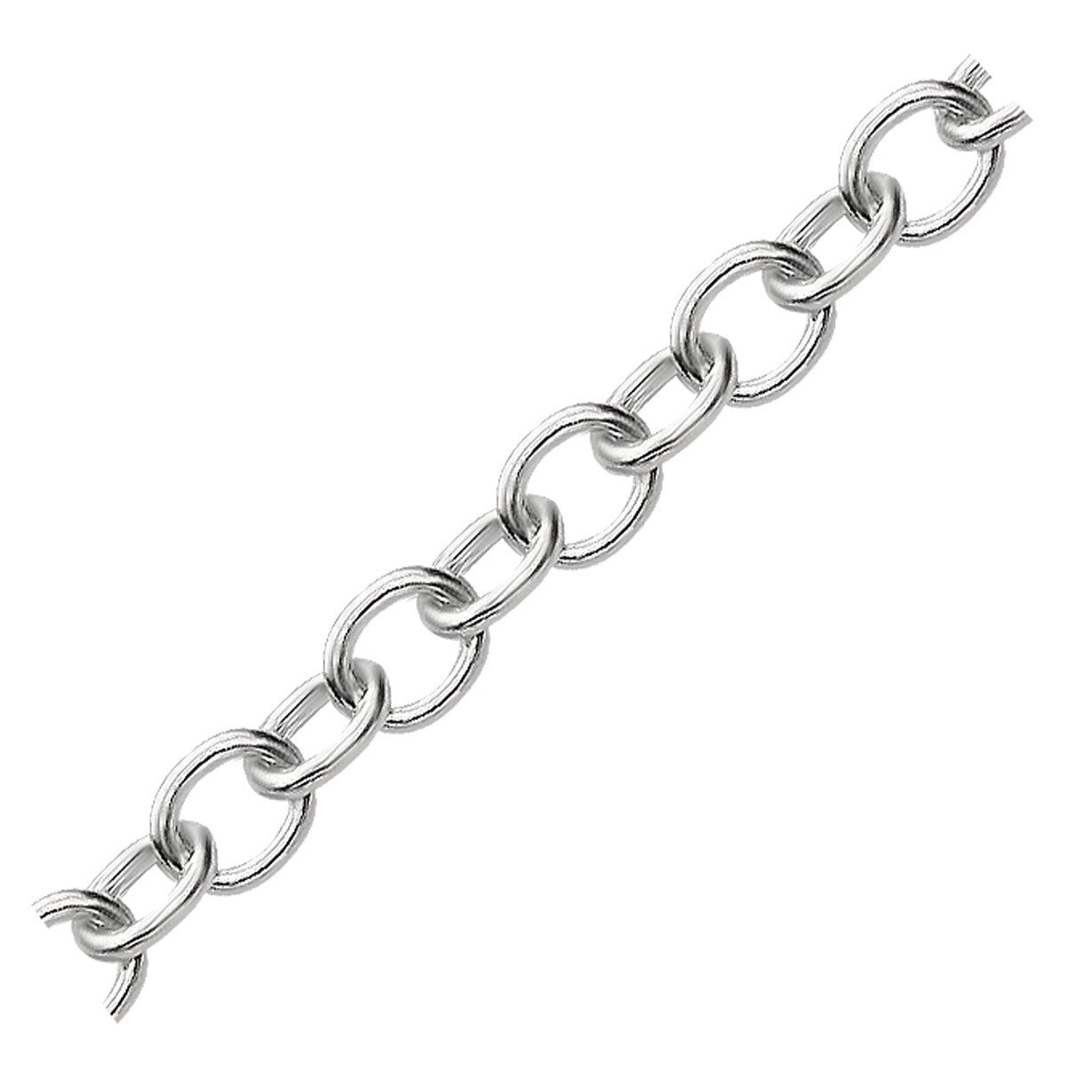 Sterling Silver Rhodium Plated Fancy Charm Bracelet