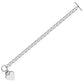 Sterling Silver Rhodium Plated Rolo Chain Bracelet with a Heart Charm